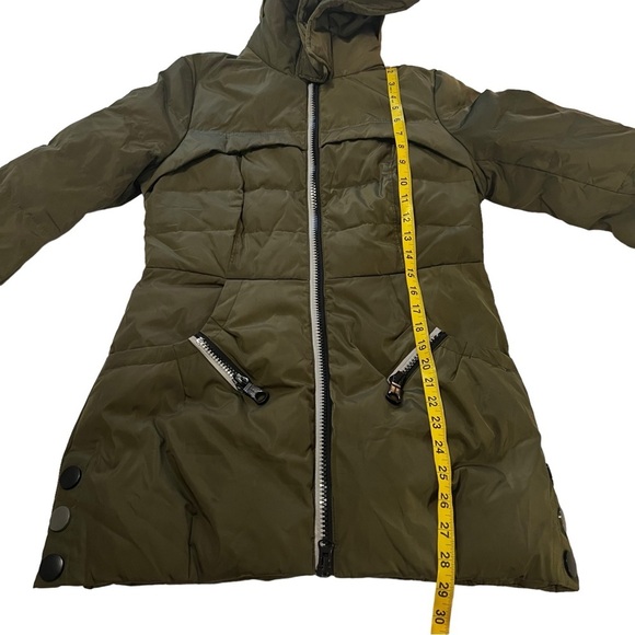 Orolay Women's Green Down Puffer Jacket Hooded Winter Coat Two-Way Zipper Size M - Picture 9 of 15